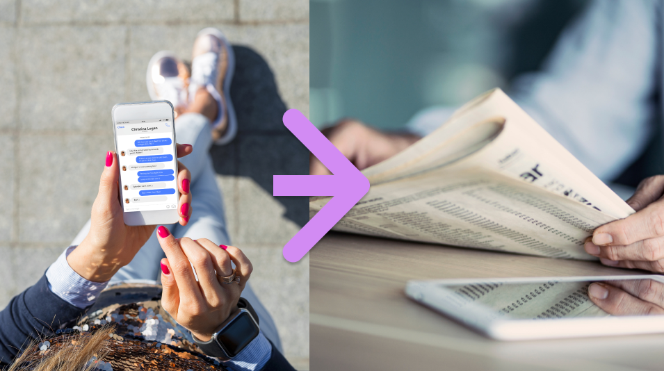 NEW Text Message > Post In Newspaper