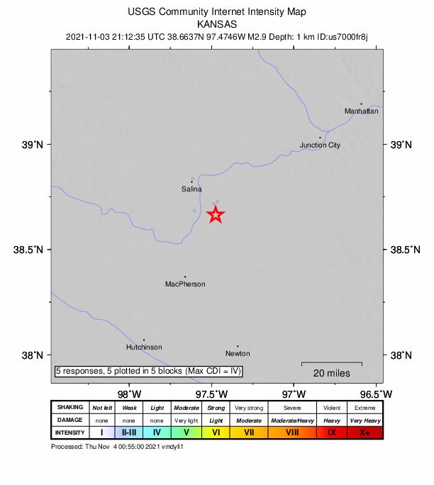 2.9 Magnitude Earthquake In Saline County