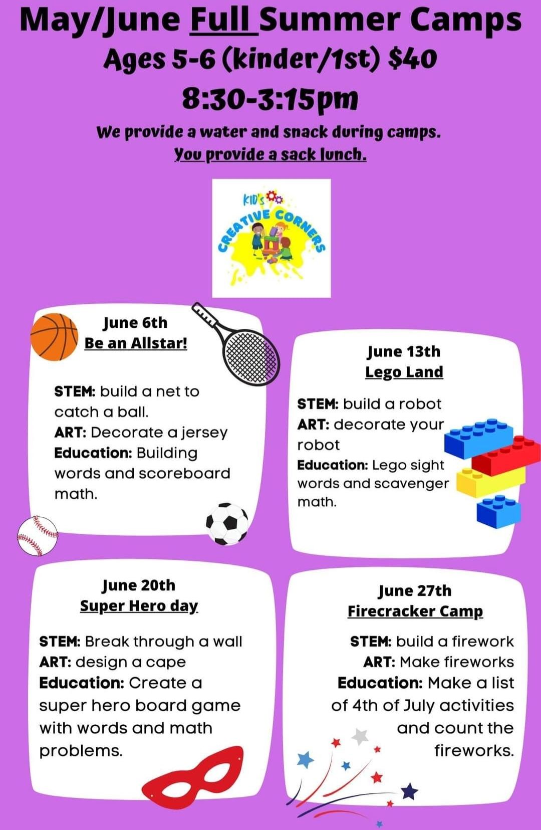 Kids Creative Corners Summer Camps