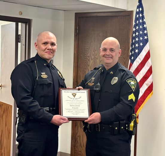 Salina Police Department Holds Promotion Ceremony for Sergeant Matthew ...