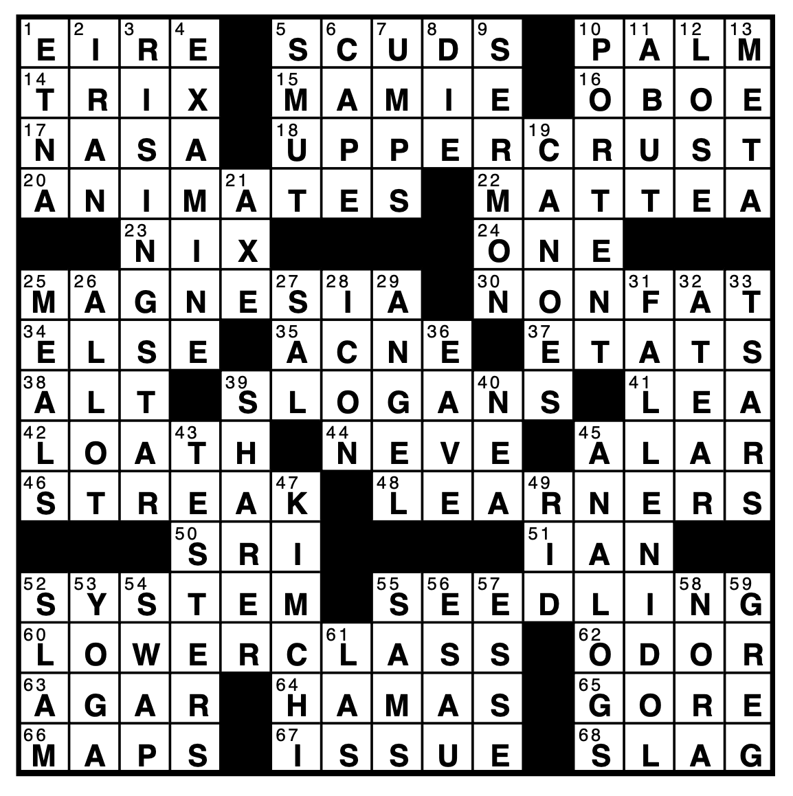 Crossword April 26, Puzzles