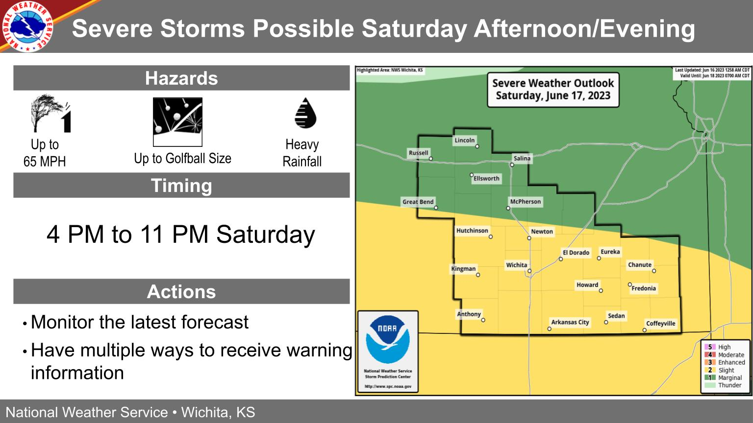 Severe Storms Possible Saturday Afternoon