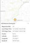 Four Additional Wednesday Earthquakes