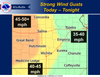 Strong Wind Gusts Today - Tonight