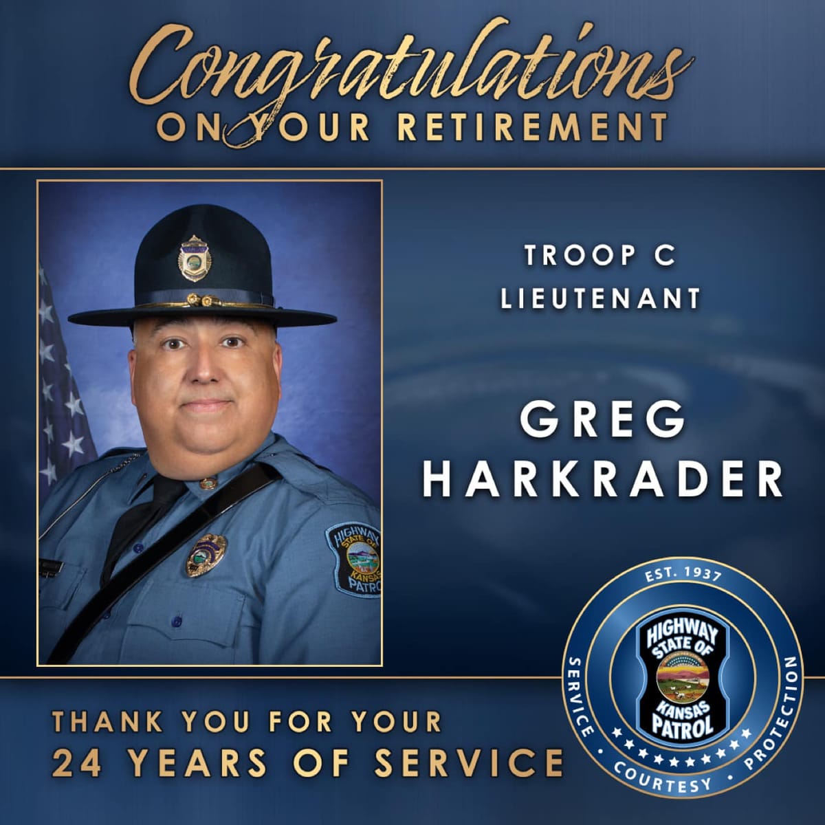 KHP Trooper Harkrader Retires