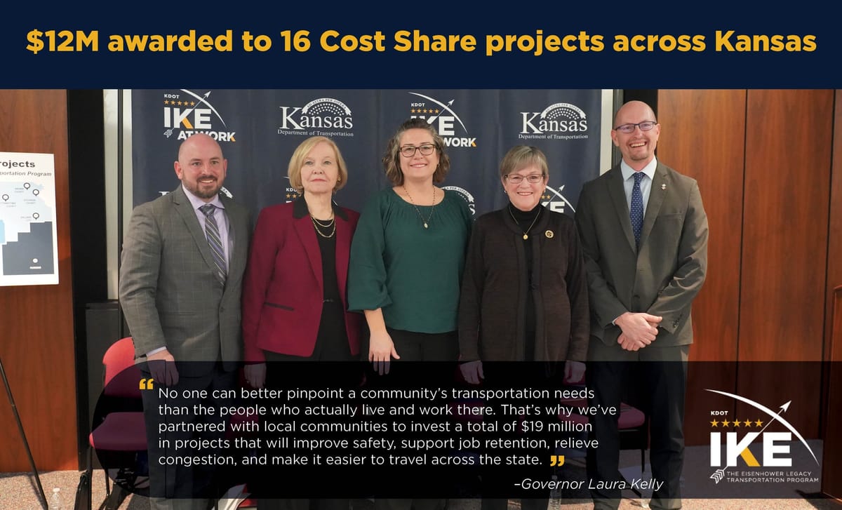 Governor Kelly Announces Over $12M Awarded To Fall 2023 KDOT Cost Share ...