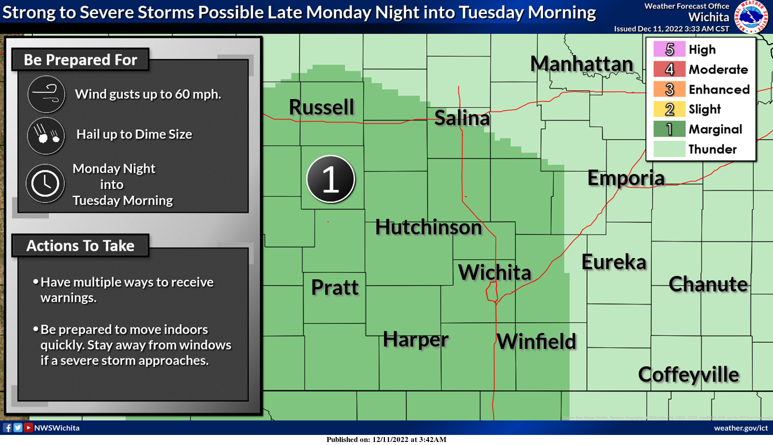 Severe Storms Possible Monday Night - Tuesday Morning