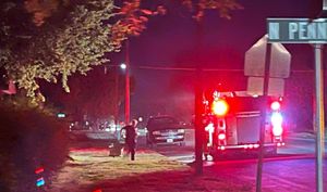 Shirtless Male Starts Fire On Sidewalk