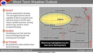 Strong to Severe Storms Expected Over Next Few Hours