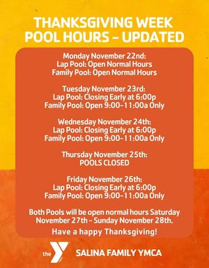 Thanksgiving YMCA Pool Hours