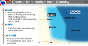 Chances for Hazardous Travel Saturday