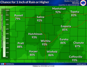 92% Chance Of 1 Inch Of Rain In Salina