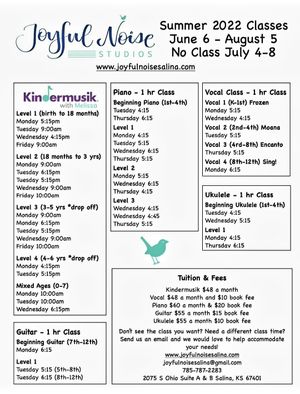 Joyful Noise Summer Classes