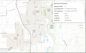 First Earthquake in 18 Days is at Salina Airport