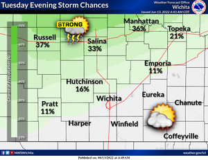 Tuesday Evening Chance For Storms