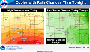 Cooler With Chances For Rain Today