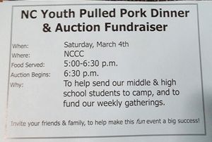 Pulled Pork Dinner to Benefit Youth Group