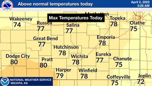 Above Normal Temperatures Today