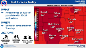 Heat Index Of 107 Expected Today