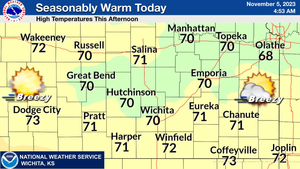 Seasonably Warm Today