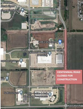 Centennial Rd Improvements, Street, & Sidewalk Construction Begins