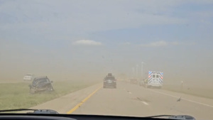 Video: Wind Affects Visibility On I-70