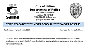 SPD Issue News Release Regarding Incident At South Middle School