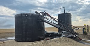 Lightning Strike Ignites Oil Tank Fire in Rural Saline County