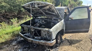 Vehicle Fire Destroys Truck in Rural Saline County