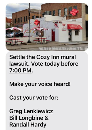 Texts Referencing Cozy Inn Mural Lawsuit Circulate On Election Day